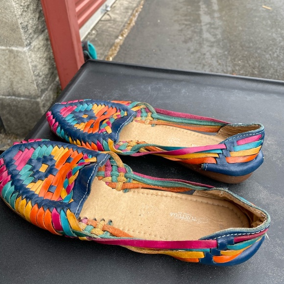 Totuga Women’s Multi Color hand made huarache made in Mexico Sandals Size 9.5 - Picture 8 of 12
